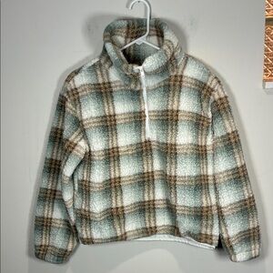 Cozy Plaid Fleece Pullover for Women